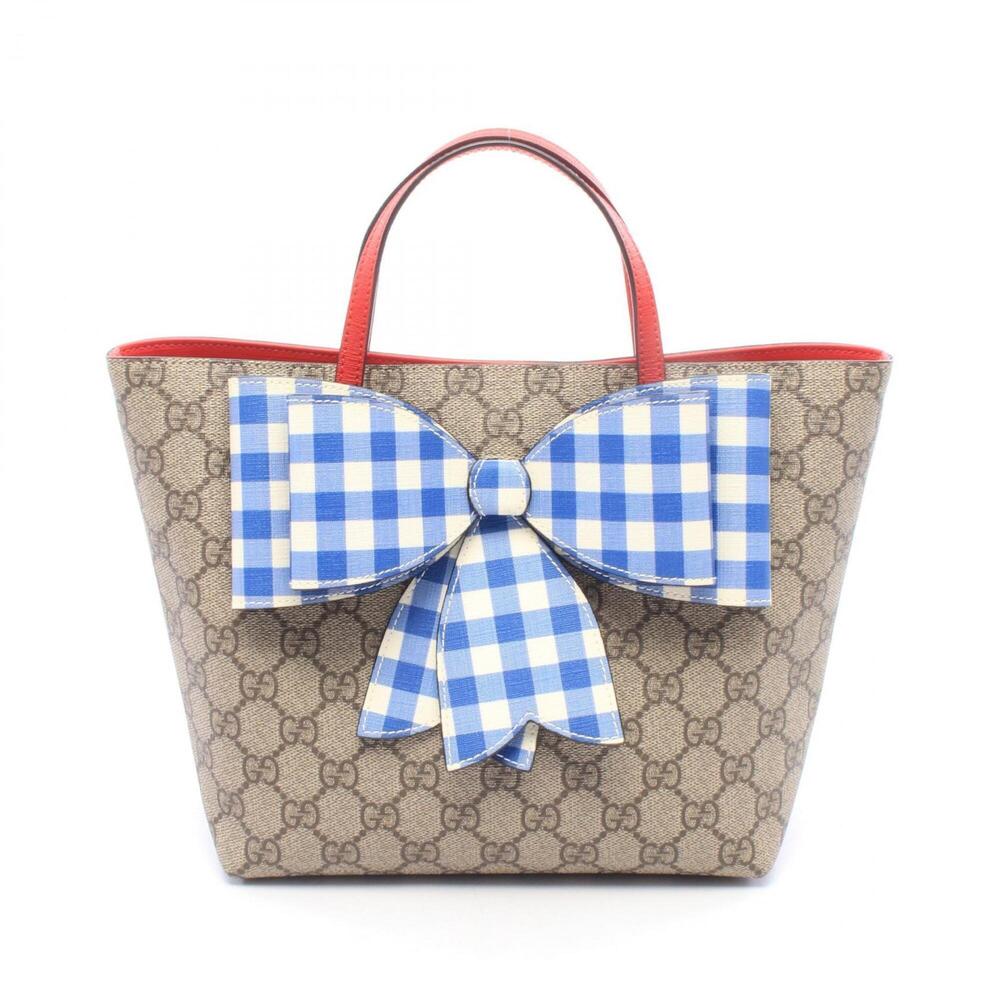 Gucci Children's GG Supreme Ribbon Tote Bag Handbag, Coated Canvas Leather, W...